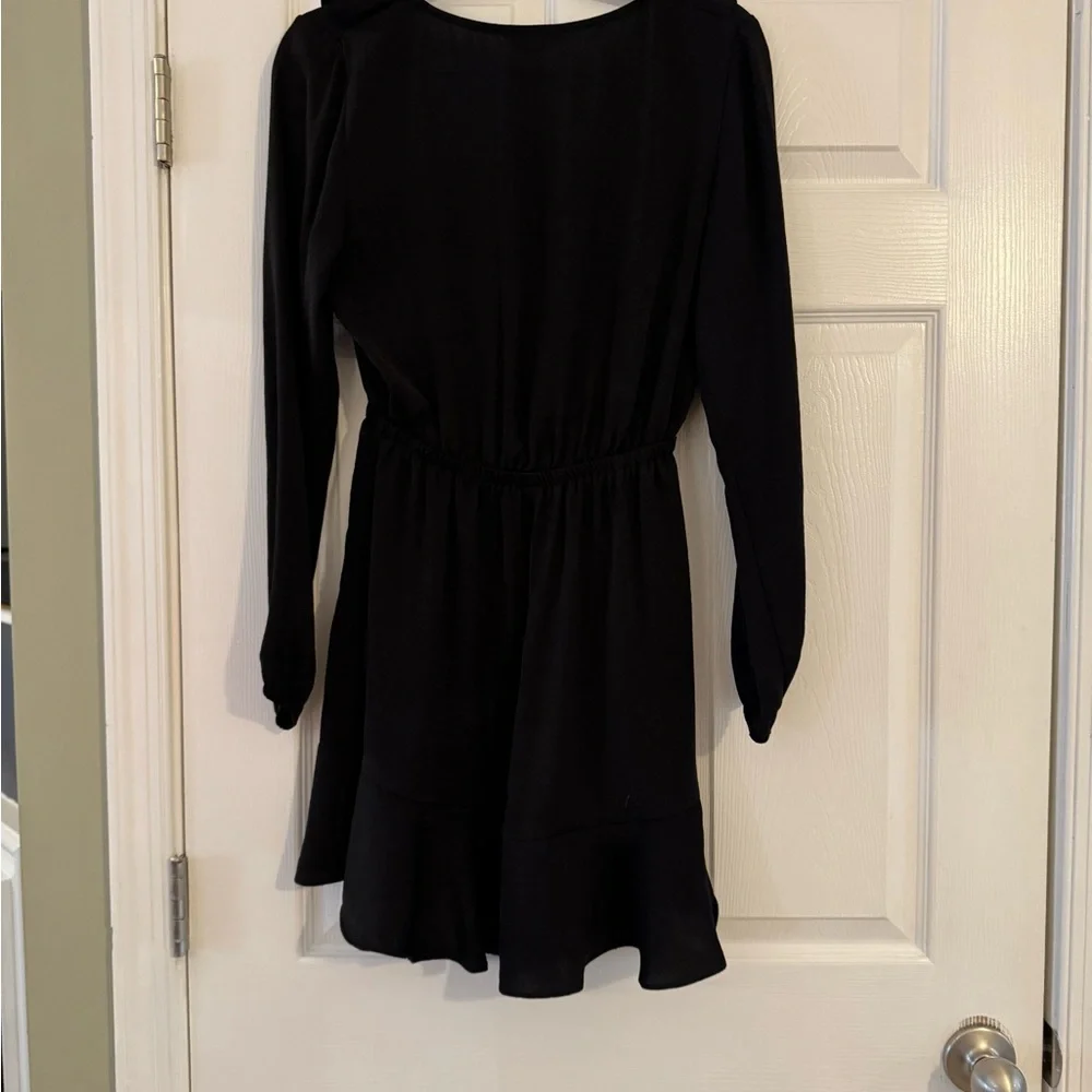 Elegant Black Long Sleeve Mini Dress - Picture 2 of 3